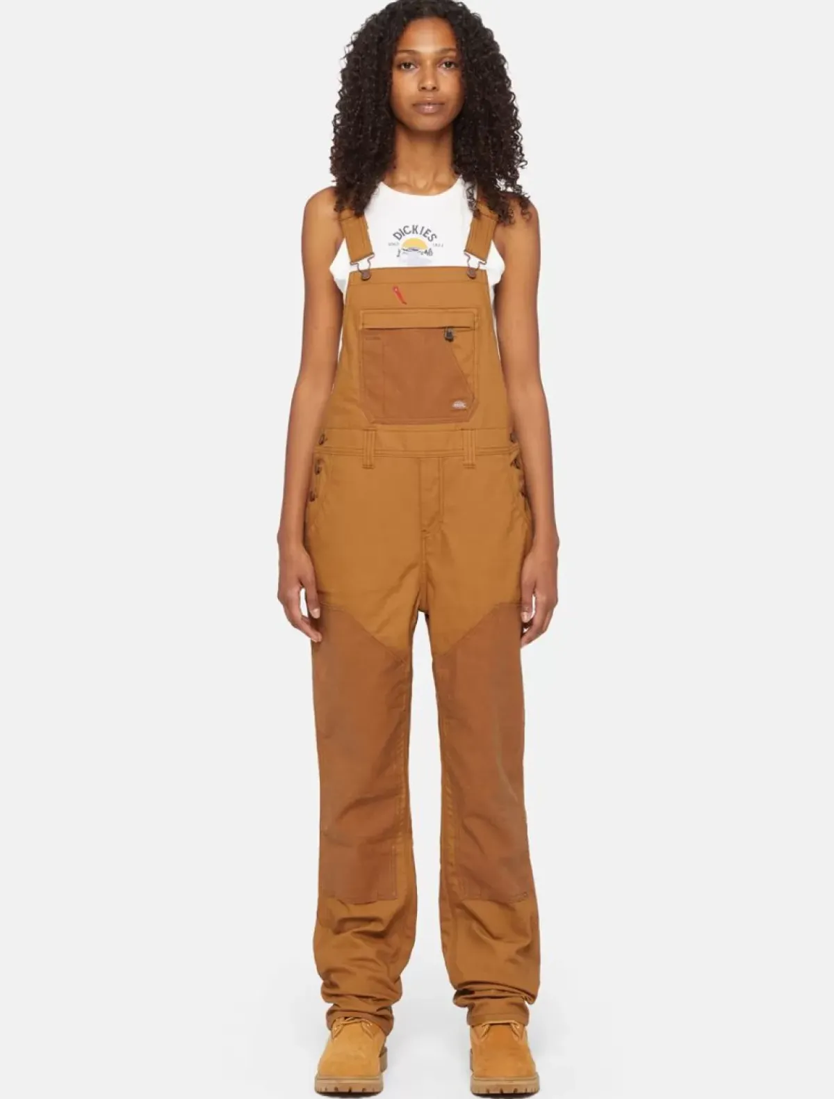 Shop Coated Canvas Double Front Bib Women Work Dungarees & Coveralls