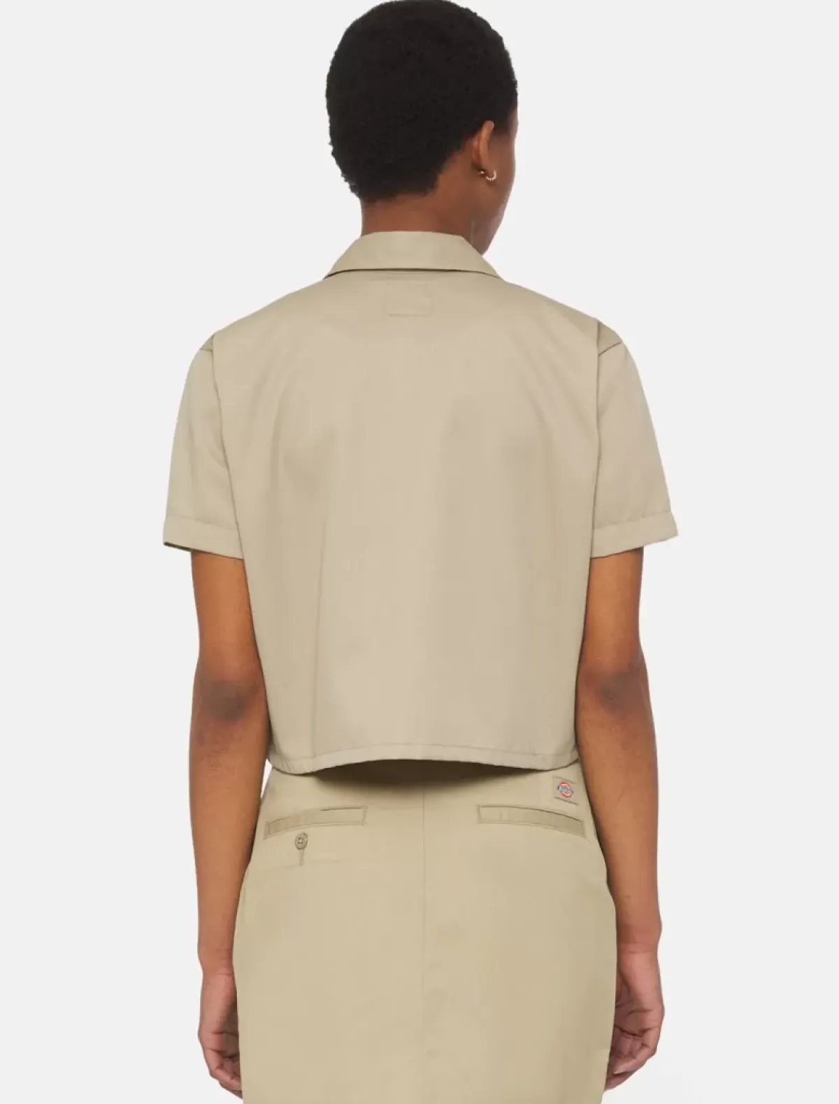 Clearance Cropped Short Sleeve Work Shirt Women Shirts|Work Shirts