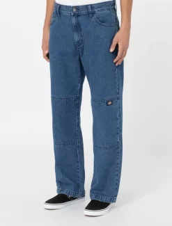 Fashion Double Knee Denim Trousers Denim|Trousers